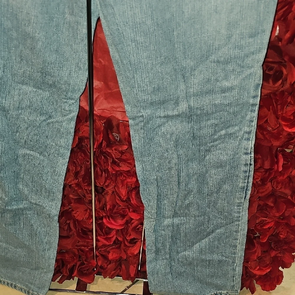 Justice Girls Light Blue Denim Patchwork Jeans Size 16½
